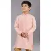 Orange Jacquard Silk Weaving Work Boys Kurta Pajama - 12059204883