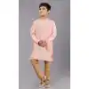 Orange Jacquard Silk Weaving Work Boys Kurta Pajama - 12059204883