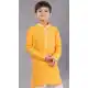Yellow Dhupion Silk Weaving Work Boys Kurta Pajama - 12059204884