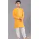 Yellow Dhupion Silk Weaving Work Boys Kurta Pajama - 12059204884