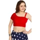 Red Art Silk Plain Readymade Party Wear Designer Blouse - 12072205001