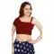 Maroon Art Silk Plain Readymade Party Wear Designer Blouse - 12072205002