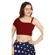 Maroon Art Silk Plain Readymade Party Wear Designer Blouse - 12072205002