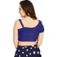 Blue Art Silk Plain Readymade Party Wear Designer Blouse - 12072205004