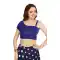 Blue Art Silk Plain Readymade Party Wear Designer Blouse - 12072205004
