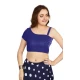Blue Art Silk Plain Readymade Party Wear Designer Blouse - 12072205004