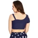 Navy Blue Art Silk Plain Readymade Party Wear Designer Blouse - 12072205005