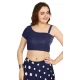 Navy Blue Art Silk Plain Readymade Party Wear Designer Blouse - 12072205005