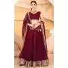 Faux Blooming Sequence Work Party Wear Plus Size Lehenga Choli In Maroon - 12074205008