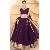 Faux Blooming Sequence Work Party Wear Plus Size Lehenga Choli In Wine - 12074205011