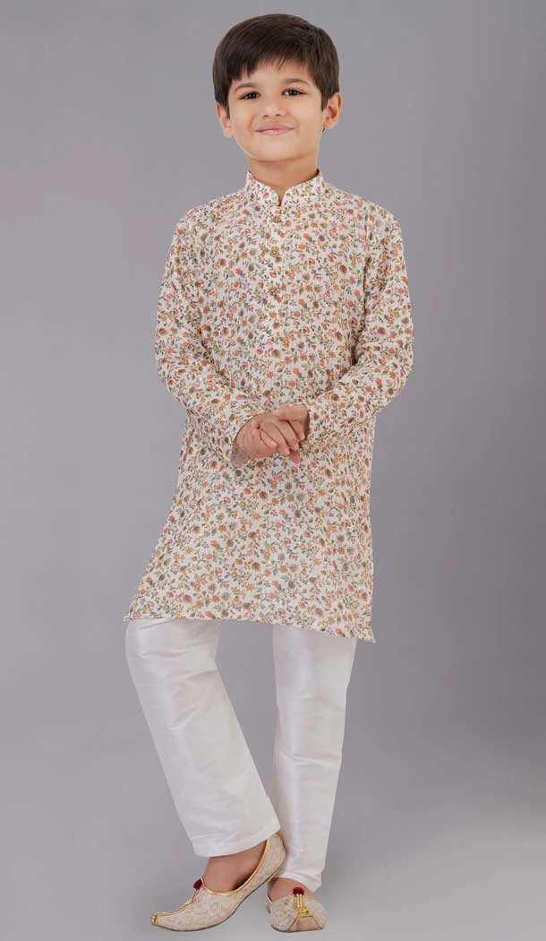 Multi Color Polyester Sequins Work Kids Wear Boys Kurta Pajama - 12060204886