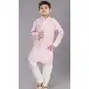 Pink Polyester Printed Kids Wear Boys Kurta Pajama - 12060204893