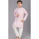 Pink Polyester Printed Kids Wear Boys Kurta Pajama - 12060204893