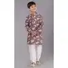 Purple Polyester Printed Kids Wear Boys Kurta Pajama - 12060204896