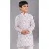 White Polyester Printed Kids Wear Boys Kurta Pajama - 12060204897