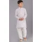 White Polyester Printed Kids Wear Boys Kurta Pajama - 12060204897