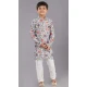 Grey Polyester Printed Kids Wear Boys Kurta Pajama - 12060204898
