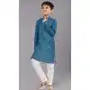Teal Polyester Printed Kids Wear Boys Kurta Pajama - 12060204899