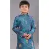 Festival Wear Multi Color Polyester Printed Kid's Kurta Pajama - 12060204902