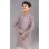 Grey Printed Polyester Kids Wear Boys Kurta Pajama - 12060204903