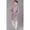 Grey Printed Polyester Kids Wear Boys Kurta Pajama - 12060204903