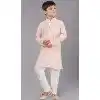 Pink Printed Polyester Kids Wear Boys Kurta Pajama - 12060204905