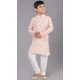 Pink Printed Polyester Kids Wear Boys Kurta Pajama - 12060204905
