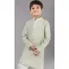 Green Polyester Printed Kids Wear Boys Kurta Pajama - 12060204907