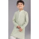 Green Polyester Printed Kids Wear Boys Kurta Pajama - 12060204907