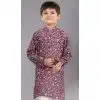 Purple Printed Polyester Kids Wear Boys Kurta Pajama - 12060204908