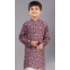 Purple Printed Polyester Kids Wear Boys Kurta Pajama - 12060204908
