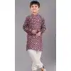 Purple Printed Polyester Kids Wear Boys Kurta Pajama - 12060204908
