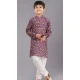 Purple Printed Polyester Kids Wear Boys Kurta Pajama - 12060204908
