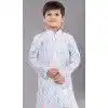 White Printed Polyester Kids Wear Boys Kurta Pajama - 12060204910