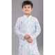White Printed Polyester Kids Wear Boys Kurta Pajama - 12060204910