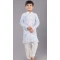 White Printed Polyester Kids Wear Boys Kurta Pajama - 12060204910