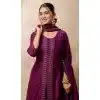 Purple Silk Resham Work Designer Plus Size Anarkali Suit - 11608202134