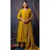 Mustard Silk Resham Work Designer Plus Size Anarkali Suit - 11608202137