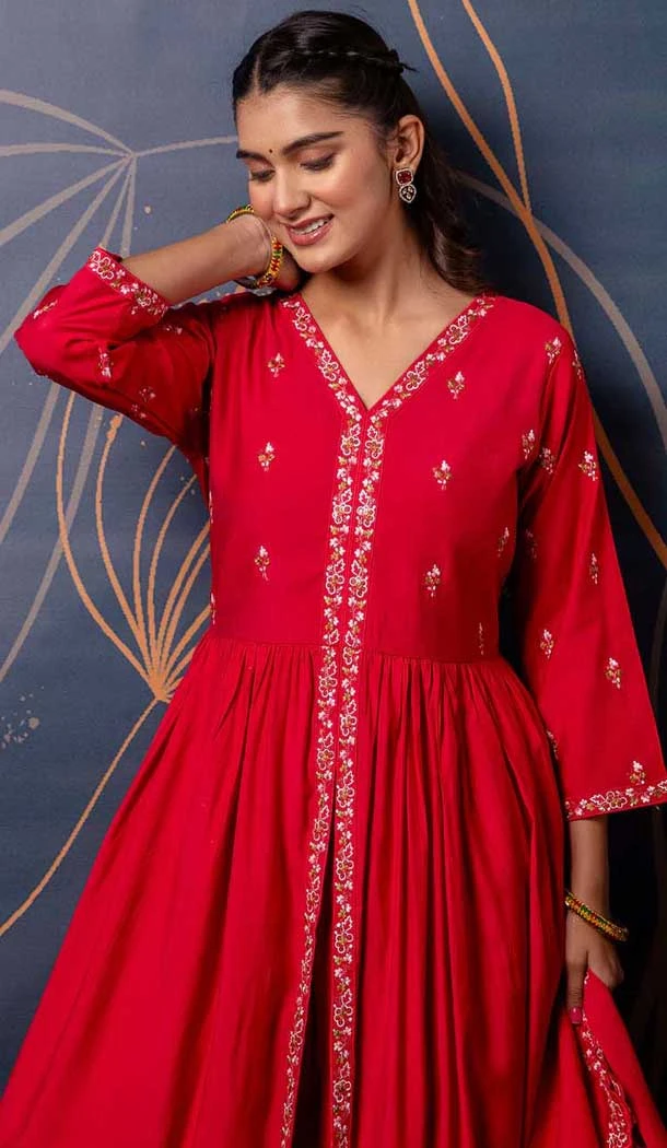 Pink Silk Resham Work Designer Anarkali Suit - 11608202138