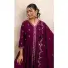 Purple Resham Work Silk Designer Plus Size Anarkali Suit - 11608202139