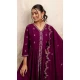 Purple Resham Work Silk Designer Anarkali Suit - 11608202139