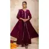 Purple Resham Work Silk Designer Plus Size Anarkali Suit - 11608202139