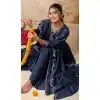 Teal Blue Resham Work Silk Designer Plus Size Anarkali Suit - 11608202140