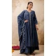 Teal Blue Resham Work Silk Designer Anarkali Suit - 11608202140