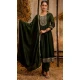 Silk Embroidered Party Wear Anarkali Suit In Green - 11642202302