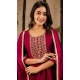 Silk Embroidered Party Wear Anarkali Suit In Maroon - 11642202303