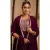 Silk Embroidered Party Wear Plus Size Anarkali Suit In Purple - 11642202304