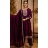 Silk Embroidered Party Wear Plus Size Anarkali Suit In Purple - 11642202304