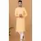Yellow Cotton Crochet Work Casual Wear Men Kurta Pajama - 12082205013
