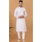 Off White Cotton Crochet Work Casual Wear Men Kurta Pajama - 12082205019